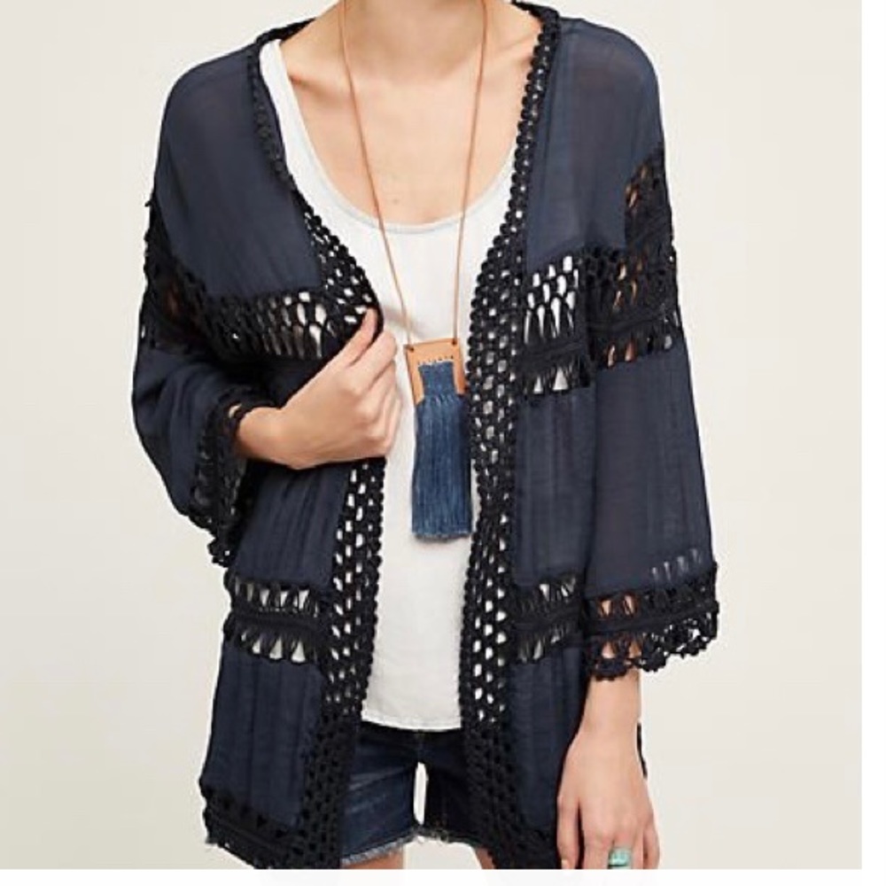 Evelyn K Kimono Navy Blue from Anthropologie